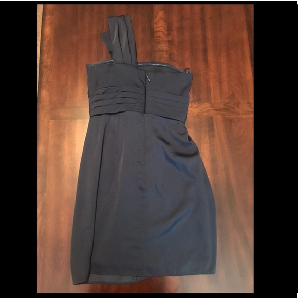 BCBGMaxAzria Navy one shoulder dress - Picture 2 of 4